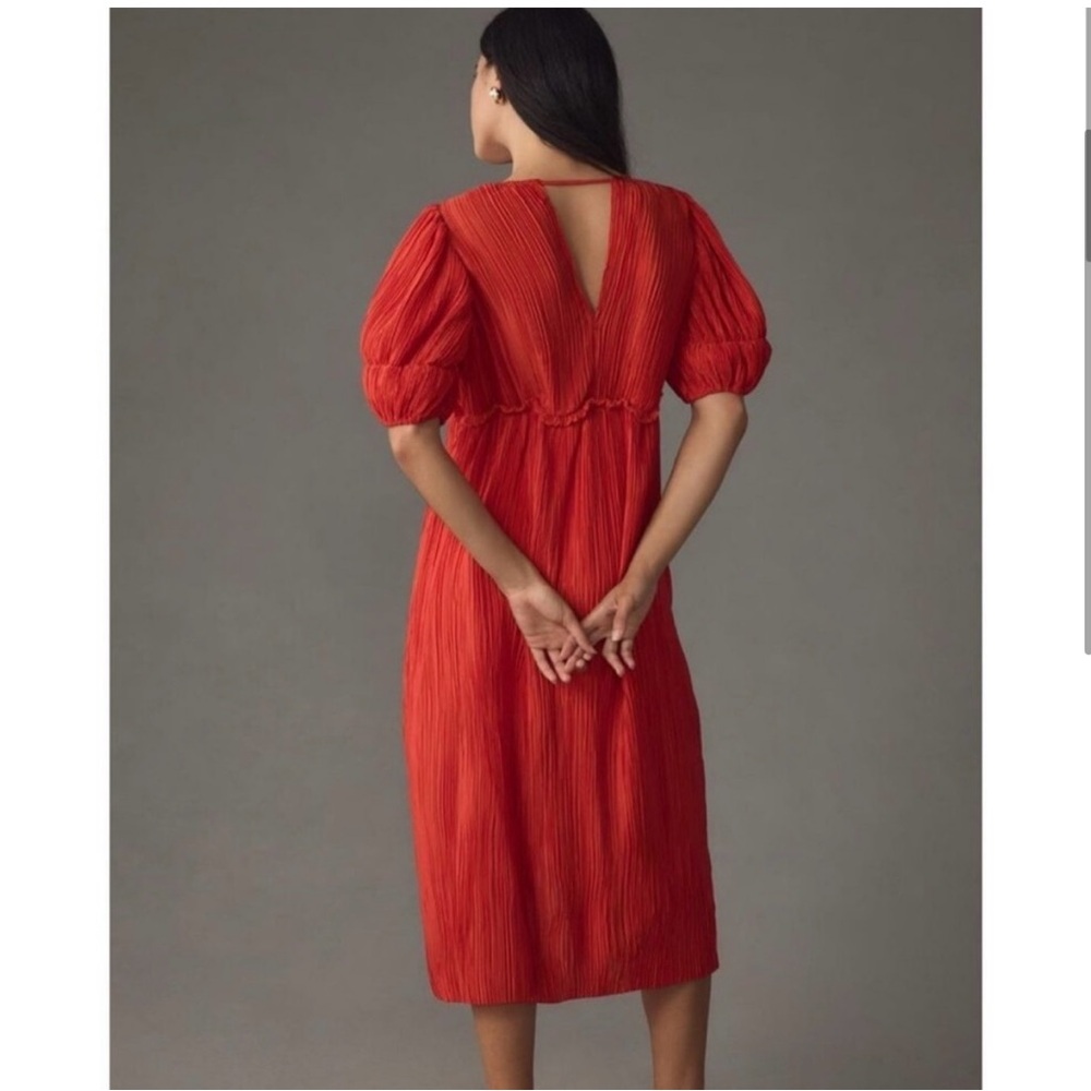 Anthropologie Red Midi Dress